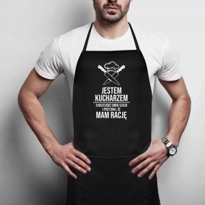 Koszulkowy Jestem kucharzem, mam rację - fartuch z nadrukiem 2