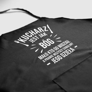 Koszulkowy Kucharz jest jak bóg - fartuch z nadrukiem 4