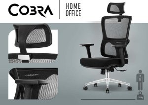 Krzesło biurowe Cobra Expert HF701WH Biało-czarne 7