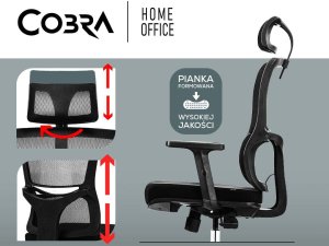 Krzesło biurowe Cobra Expert HF701WH Biało-czarne 8