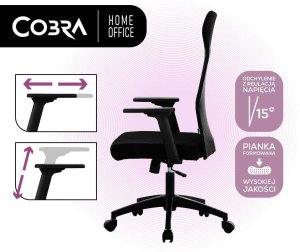 Krzesło biurowe Cobra Office One HF302BK Czarne 11
