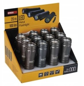 Latarka TOGO Lukturis COB 3W 3x AAA metalowy 100lm EMOS 10