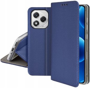 krainaGSM Etui z klapką do Honor 400 Lite Zamykane Granatowe Futerał + Szkło 9H 5