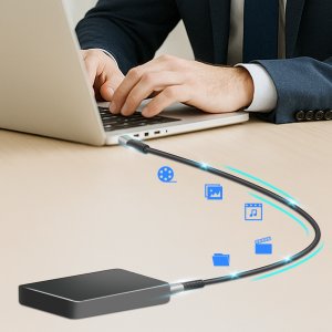 LogiLink USB-C 20 Gb/s, 100W 0.3m w oplocie czarny 4