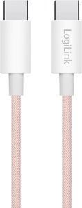 Kabel USB LogiLink USB-C - USB-C 1.5 m Różowo-biały (CU0345) 2