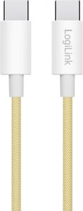 LogiLink USB-C 1.0m w nylonowym oplocie żółty 2