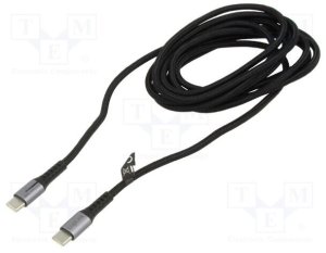 Kabel USB LogiLink USB-C - USB-C 3 m Czarno-srebrny (CU0425) 2