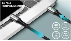 Kabel USB LogiLink USB-C - USB-C 1.5 m Czarno-srebrny (CU0423) 2