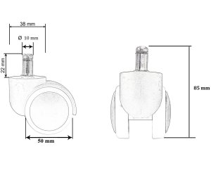 Kółka do fotela IKEA kauczuk guma 50/10 mm 5 szt. 3