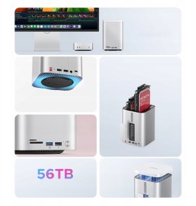 Stacja dokująca Orico MiniTower z kieszeniami na dyski twarde do 56TB - srebrna 8