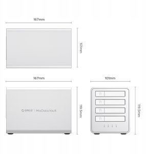 Macierz dyskowa Orico 8848RC3 DAS Series 4-zatokowa 2.5" HDD/SSD - biała 2