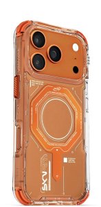 Etui Skinarma Magma do iPhone 17 Pro Magnetic Charging pomarańczowy 3