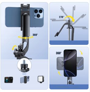 Wozinsky Selfie stick WC1Y30S teleskopowy tripod 1.3m z uchwytem na telefon - czarny 2