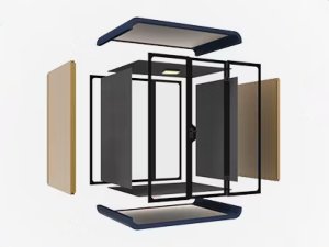 Puma Kabina akustyczna do biura jednoosobowa Small Booth  biały/szary 3D z siedziskiem 8