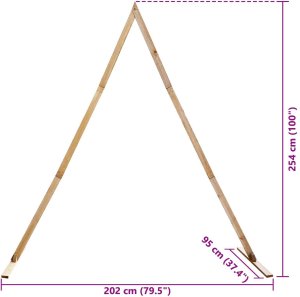 vidaXL Łuk Ślubny Jasny Brąz 202 x 95 x 254 cm Lite drewno sosnowe 9