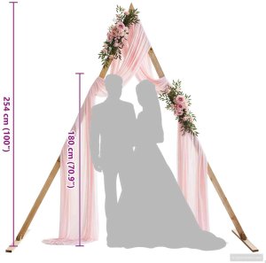 vidaXL Łuk Ślubny Jasny Brąz 202 x 95 x 254 cm Lite drewno sosnowe 10