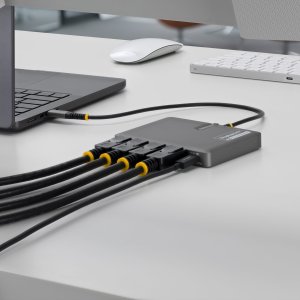 Stacja/replikator StarTech STARTECH.COM USB-C do stacji roboczej z 4 monitorami Adapter 4K 60Hz DisplayPort 140W PD Passthrough USB do klawiatury i myszy TAA 6
