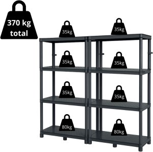 Regał magazynowy podwójny 4 półkowy 1315x1160mm do sklepu. magazynu 5
