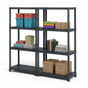 Regał magazynowy podwójny 4 półkowy 1315x1160mm do sklepu. magazynu 10