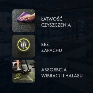 HMS POS35 PODŁOGA GUMOWA POD SPRZĘT FITNESS Z WYPUSTKAMI BLACK/YELLOW HMS 2