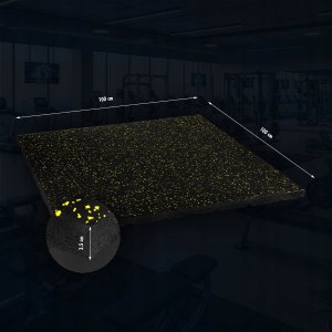 HMS POS35 PODŁOGA GUMOWA POD SPRZĘT FITNESS Z WYPUSTKAMI BLACK/YELLOW HMS 4
