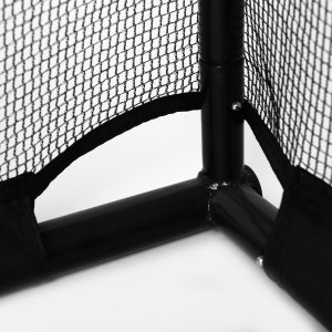 Duża metalowa bramka piłkarska z siatką treningowa do gry w piłkę nożną 300x200x90 cm czarna 4