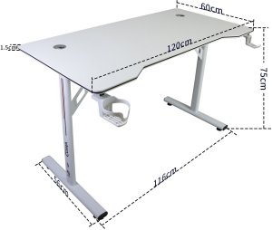 Biurko gamingowe Cobra CR4575WH 120 cm 8
