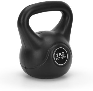 Kettlebelle 2 kg odważnik kulowy ABS hantla do ćwiczeń kula do treningu siłowego czarna UNIWERSALNY 4