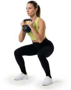 Kettlebelle 2 kg odważnik kulowy ABS hantla do ćwiczeń kula do treningu siłowego czarna UNIWERSALNY 5