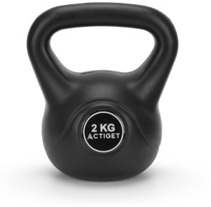 Kettlebelle 2 kg odważnik kulowy ABS hantla do ćwiczeń kula do treningu siłowego czarna UNIWERSALNY 7