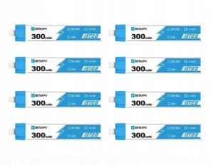 BetaFPV BT2.0 300mAh 8-pack | Zestaw baterii do dronów 1S | 3.8V, 300mAh 2