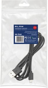 Kabel USB Blow 66-114# Przyłącze usb a - micro b 1,5m czarny hq zawieszka 2