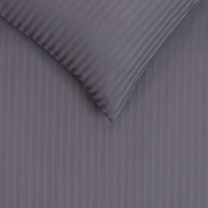 BED COV SET Striped Grey SATEEN 160x200 3
