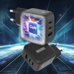 Szybka Ładowarka Sieciowa ENERON GaN 67W SuperFast 2xUSB-C 1xUSB-A PD type-C MOCNA 10