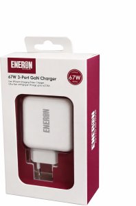 Szybka Ładowarka Sieciowa Eneron GaN 67W SuperFast 2xUSB-C 1xUSB-A PD type-C MOCNA 6