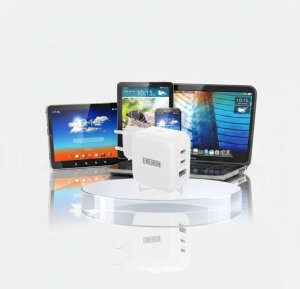 Szybka Ładowarka Sieciowa Eneron GaN 67W SuperFast 2xUSB-C 1xUSB-A PD type-C MOCNA 8