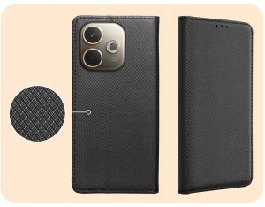 Etui z Klapką Do Oppo A5 Pro 5G (Czarne, Zamykane, Magnetyczne, Kabura) 4