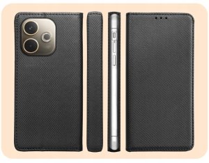 Etui z Klapką Do Oppo A5 Pro 5G (Czarne, Zamykane, Magnetyczne, Kabura) 6