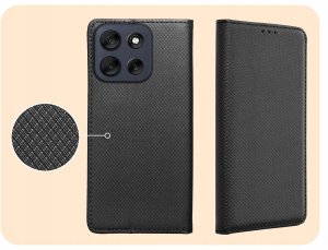 Hello Case Etui z Klapką Do Motorola Moto G56 (Czarne, Zamykane, Magnetyczne, Kabura) 4