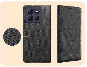 Hello Case Etui z Klapką Do Motorola Moto G86 Power (Czarne, Zamykane, Kabura) Szkło 4