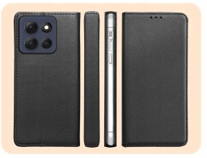 Hello Case Etui z Klapką Do Motorola Moto G86 Power (Czarne, Zamykane, Kabura) Szkło 6