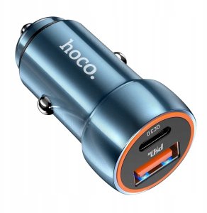 Ładowarka samochodowa Hoco USB A + USB C QC3.0 PD 20W Z46A niebieska 5