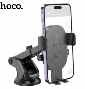 Uchwyt na telefon do samochodu uniwersalny Hoco do szyby / deski H19 czarny 9