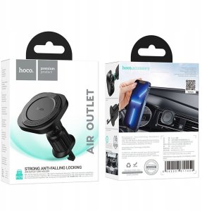 Uchwyt na telefon do samochodu magnetyczny zgodny z MagSafe Hoco do kratki H28 czarny 9