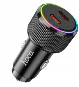 Ładowarka samochodowa Hoco 2 x USB C QC PD 50W NZ14B czarna 3