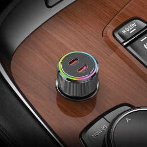 Ładowarka samochodowa Hoco 2 x USB C QC PD 50W NZ14B czarna 6