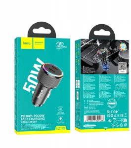 Ładowarka samochodowa Hoco 2 x USB C QC PD 50W NZ14B czarna 8