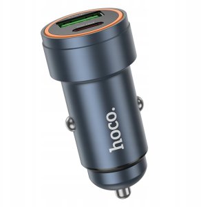 Ładowarka samochodowa Hoco USB A + USB C QC3.0 PD 3A 30W Z57A szara 3