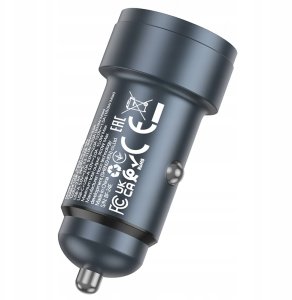 Ładowarka samochodowa Hoco USB A + USB C QC3.0 PD 3A 30W Z57A szara 5