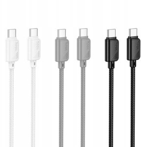 Kabel USB C do USB C Hoco 3A 60W 1 m X113 biały 3